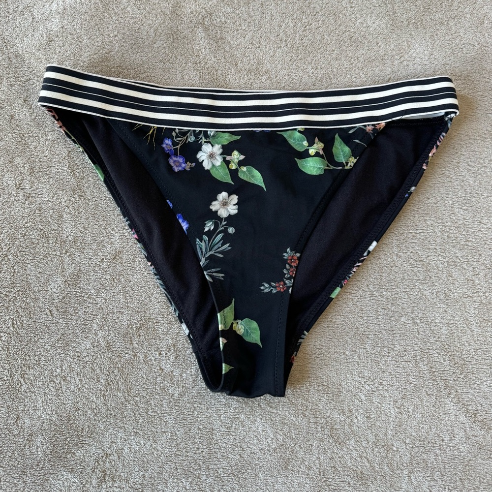 Floral Striped Bikini Bottom